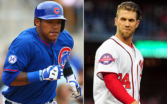The two youngest NL players: Addison Russell and Bryce Harper.