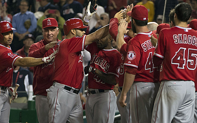 Albert Pujols Game-Used 2014 Post Season Home Jersey - ALDS Game 1