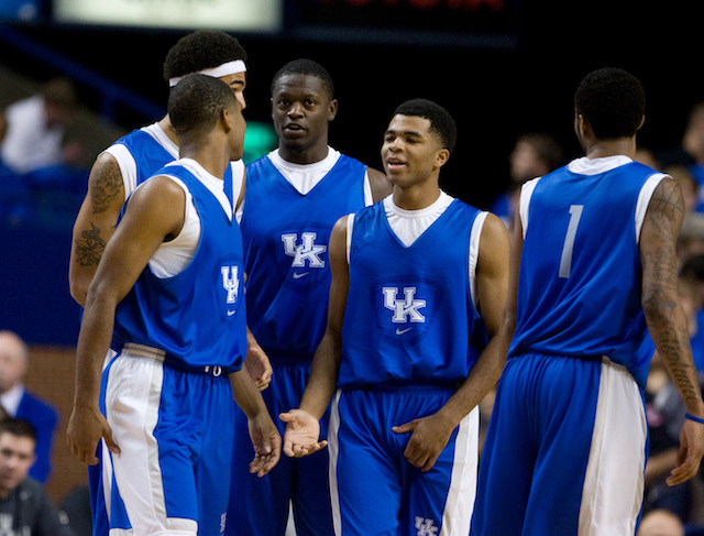 Freshman-laden Kentucky will need consistent performances from point guard Andrew Harrison (middle). (USATSI)