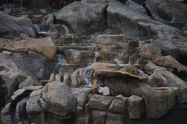 Pile of rocks with water.