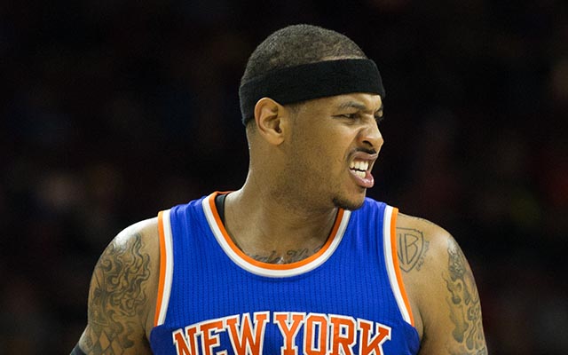 Carmelo Anthony is not being consulted by the Knicks in their coaching search.  (USATSI)