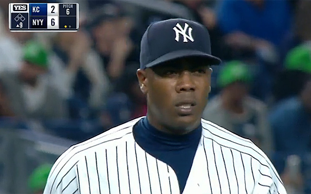 Chapman made his Yankees debut on Monday.