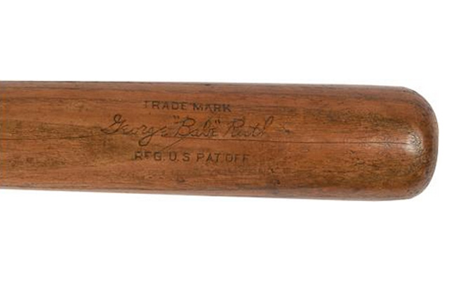 The barrel of the Babe bat that sold for $70K.