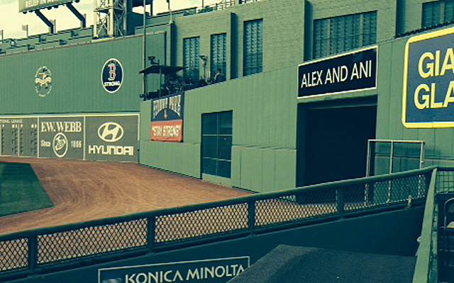 See the chain link screen in the middle of the center-field wall? That's a bar.