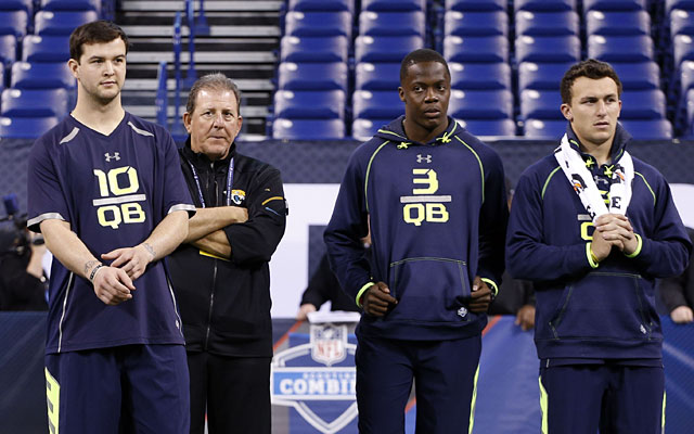 AJ McCarron, Teddy Bridgewater and Johnny Manziel all performed at the NFL Combine. (USATSI)