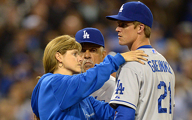 The last time we saw Greinke on the hill, he broke his collarbone in a brawl.