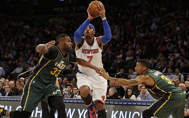 Carmelo Anthony passed Larry Bird in scoring Wednesday. (USATSI)