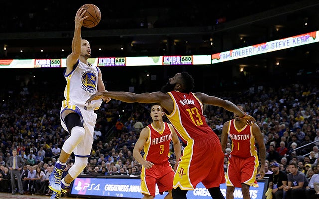 James Harden and Stephen Curry are leading the MVP deabate. (Getty)