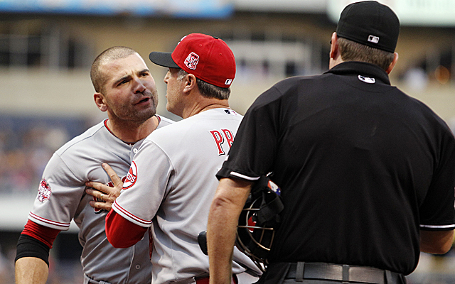 WATCH: Joey Votto ejected, appears to bump umpire Chris Conroy ...