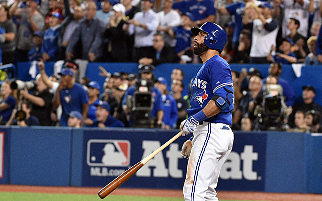 Bautista bat flip featured on Topps Blue Jays card