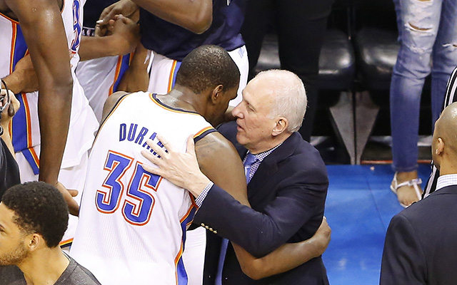 Kevin Durant has a lot of respect for Gregg Popovich. (USATSI)