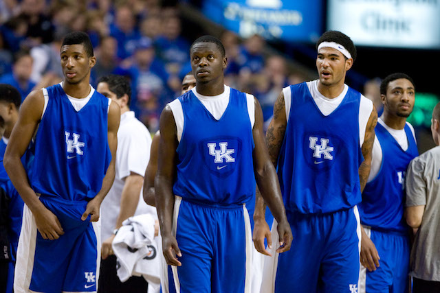 With Julius Randle (center) and Willie Cauley-Stein (right) leading the way, UK is loaded up front. (USATSI)