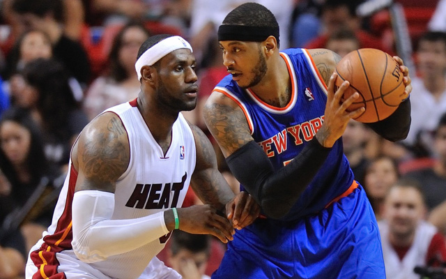 Carmelo Anthony and LeBron James rookie soph game 2014