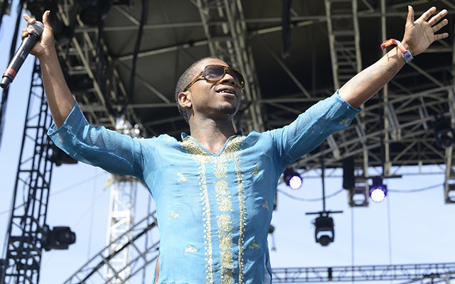 Lil B smiles, while James Harden is a game away from being swept.  (USATSI)