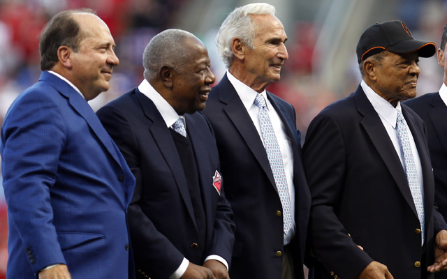 Bench, Aaron, Koufax and Mays honored.