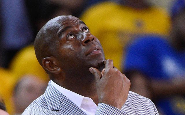 Magic Johnson has some issues with the Lakers.  (USATSI)