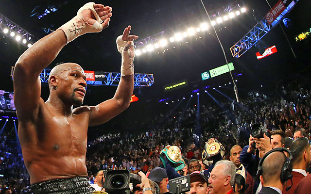 Mayweather: 'It was blood, sweat and tears in there tonight, what can I say.' (Getty)