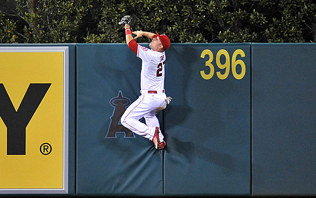 Mike Trout enjoys scaling walls and talking about snow.