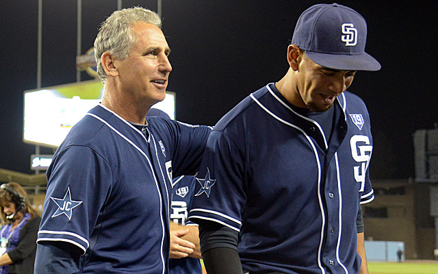 Jedd Gyorko Game-Used 2015 Throwback Padres Jersey