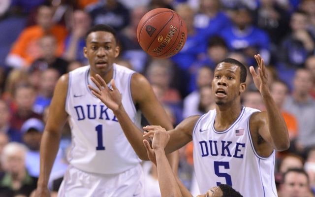 Jabari Parker and Rodney Hood could only watch as their tournament dreams faded..  (USATSI)