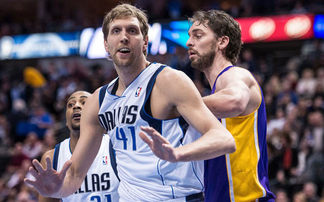 The Mavericks could look to combine Pau Gasol with Dirk Nowitzki.  (USATSI)