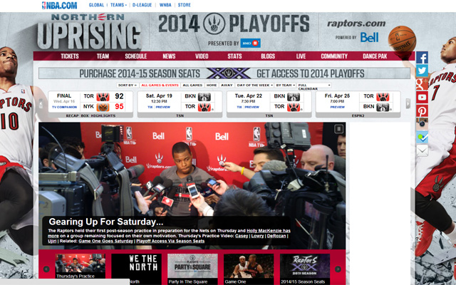  squatters redirect site to Raptors' homepage 