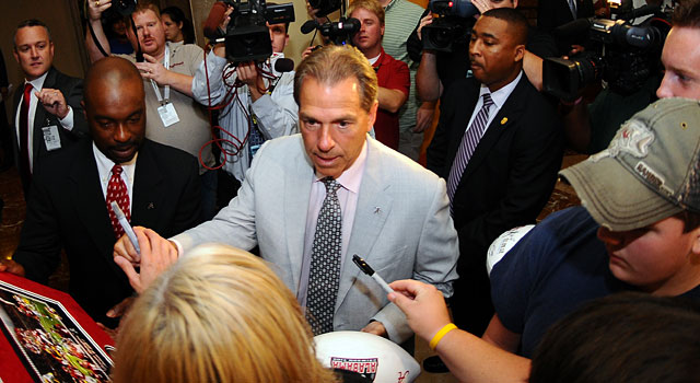 Nick Saban is always good for an SEC Media Day sound bite. (USATSI)