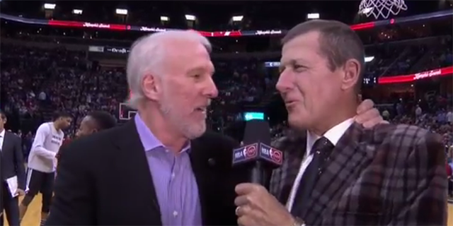 Together again, Craig Sager and Gregg Popovich.   (TNT)