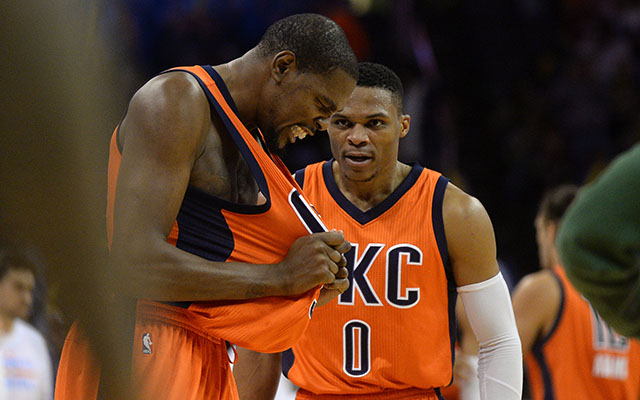 Kevin Durant and Russell Westbrook have the Thunder roaring. (USATSI)
