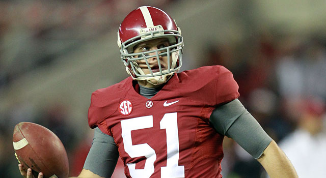 Alabama long snapper Carson Tinker lost his girlfriend in the tornado