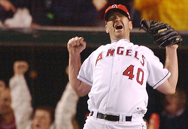Majestic Anaheim Angels TROY PERCIVAL 2002 World Series Baseball Jerse –