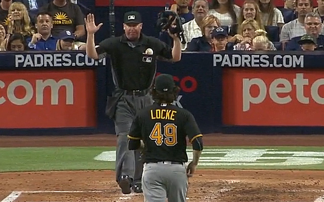 Watch Wild Pitch Ends Up In Umpire S Shirt Pocket Cbssports Com