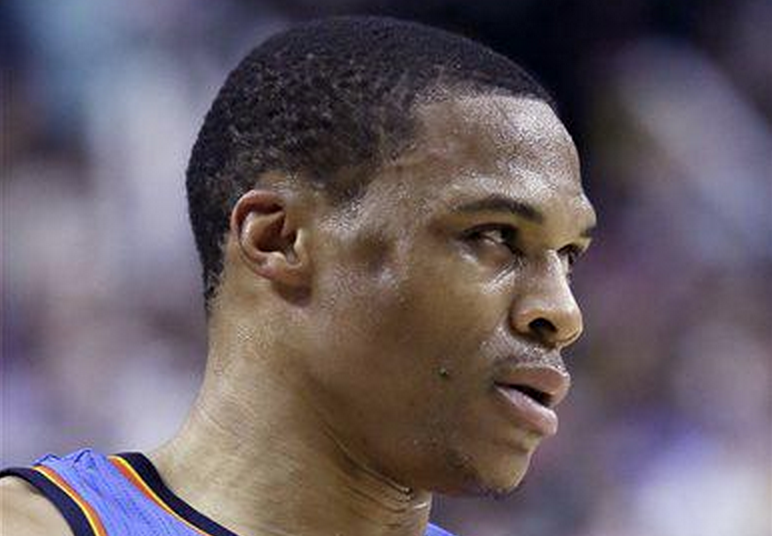Russell Westbrook had a dent in his head Friday.   (AP)