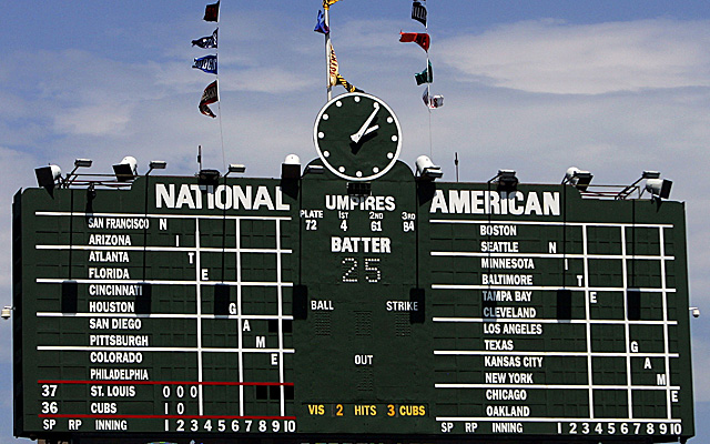 Inside Wrigley Field's manual scoreboard