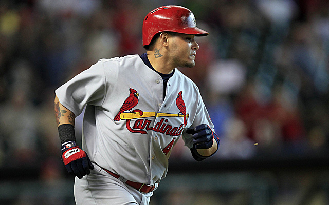 Yadier Molina is back from the DL for the Cardinals.