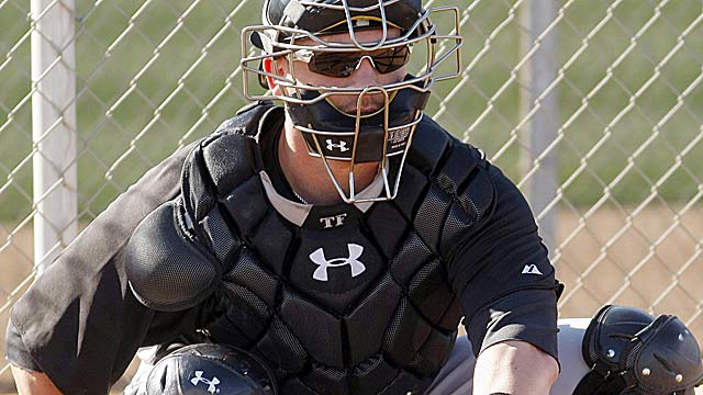 Chicago White Sox catcher Tyler Flowers catches the pop-up from