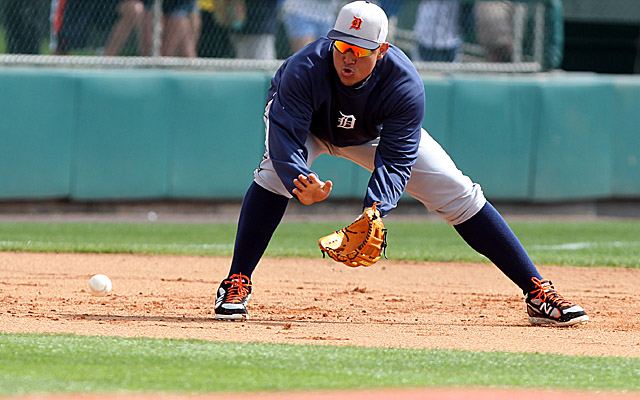 Miguel Cabrera of the Detroit Tigers looks on against the Miami News  Photo - Getty Images