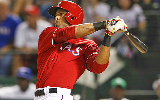 Alex Rios has been hitting with the Rangers but not for power.