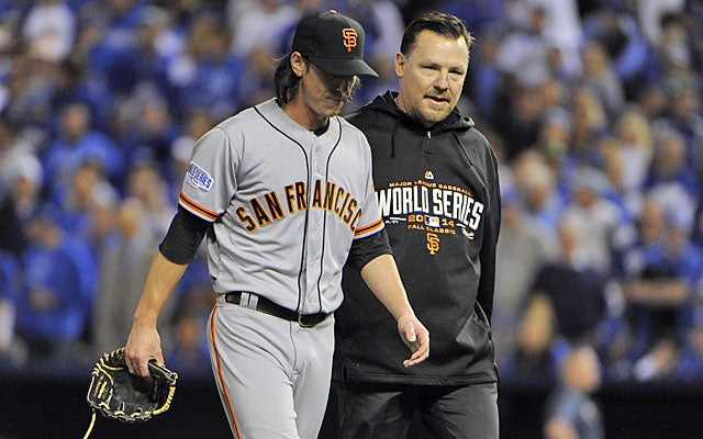 Tim Lincecum was forced to leave Wednesday's Game 2 after retiring five batters. (USATSI)