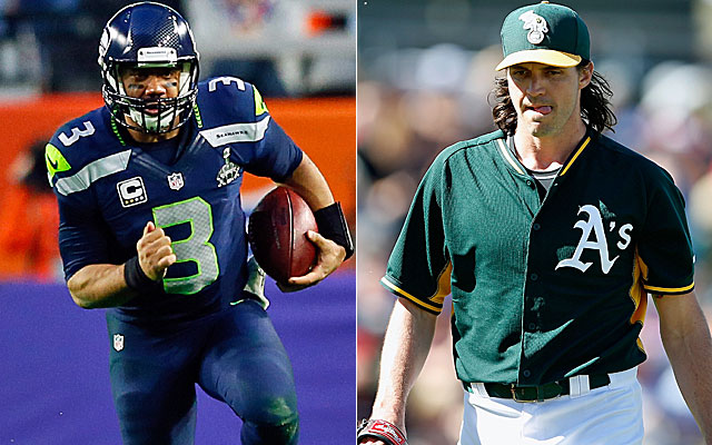 Russell Wilson and Barry Zito are both known for their mindfulness practices.  (Getty Images)