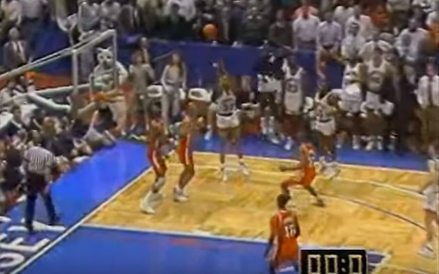 UConn's Tate George is best known for hitting this shot vs. Clemson in 1990. (NCAA)