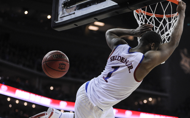 Kansas' Wayne Selden got up high on this dunk. (USATSI)