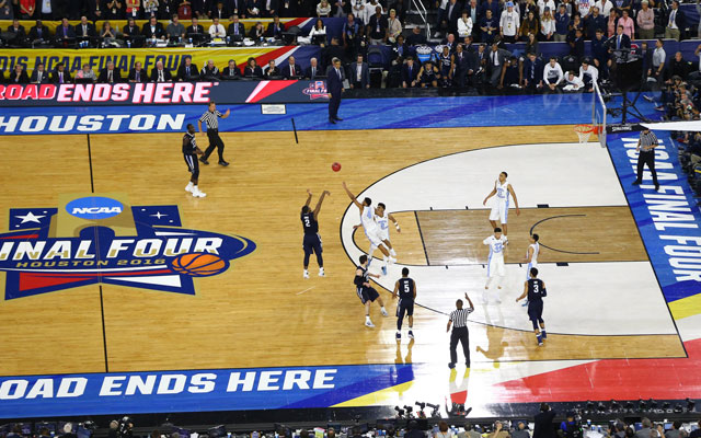 Kris Jenkins hits the game-winning shot vs. North Carolina. (USATSI)