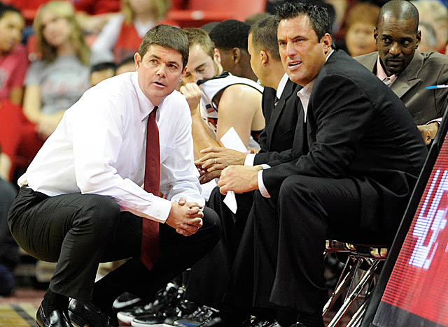 UNLV's Dave Rice (left) brings back less talent, but the Rebels are not to be counted out in the Mountain West.(USATSI)