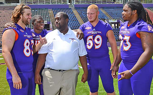 In the fall, Coach Black works with the football team at Northwestern State.  (Provided to CBSSports.com)