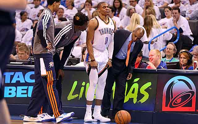 Russell Westbrook hurts his knee in the playoffs and since has had two 'successful' operations. (USATSI)