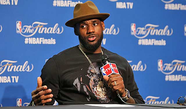 James talks the media after Game 3, what lies ahead before the Finals resume on Sunday. (Getty Images)