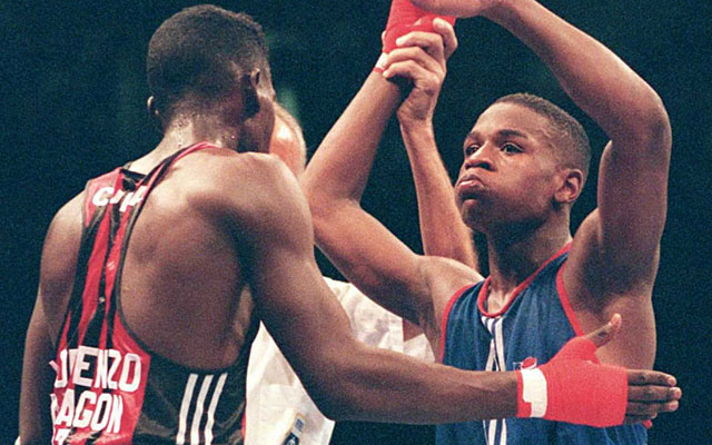 Young Floyd Mayweather Jr. was on track to win gold in Atlanta in 1996 before a semifinal loss. (Getty Images)