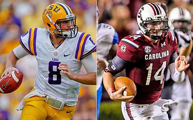 Zach Mettenberger (8) and Connor Shaw are having what once were Heisman-candidacy seasons. (USATSI)