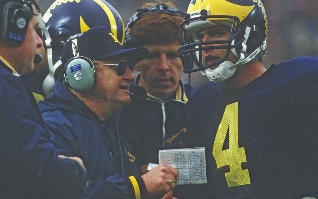 Jim Harbaugh and Bo Schembechler didn't get off on the right foot, but their relationship has endured. (Getty)